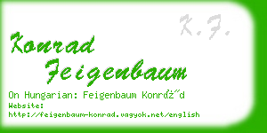 konrad feigenbaum business card